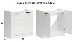 JUNONA LINE 240 BBL Kitchen Set White Gloss