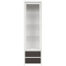 REG1W2S KASPIAN BRW (white) Glass-Fronted Cabinet (White / Wenge)