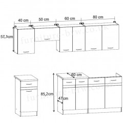 JUNONA LINE 230 ZBL Kitchen Set Sonoma