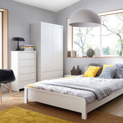 KASPIAN BRW (white) Bedroom Furniture Set
