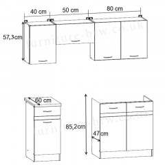 JUNONA LINE 170 ZBL Kitchen Set Sonoma