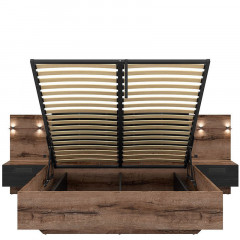 LOZ/160/B KASSEL BRW Bed with Storage and a Lifting Mechanism