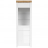 REG1D1W HOLTEN BRW Glass-Fronted Cabinet (White / Wotan Oak / White Gloss)