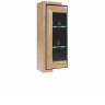 CORINO 1DS Left Wall Glass-Fronted Cabinet MEBIN (Walnut / Black)