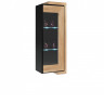 CORINO 1DS Right Wall Glass-Fronted Cabinet MEBIN (Walnut / Black)