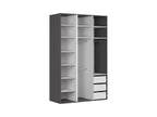 Modular wardrobe Flex 150 cm with 3 doors graphite/Artisan oak