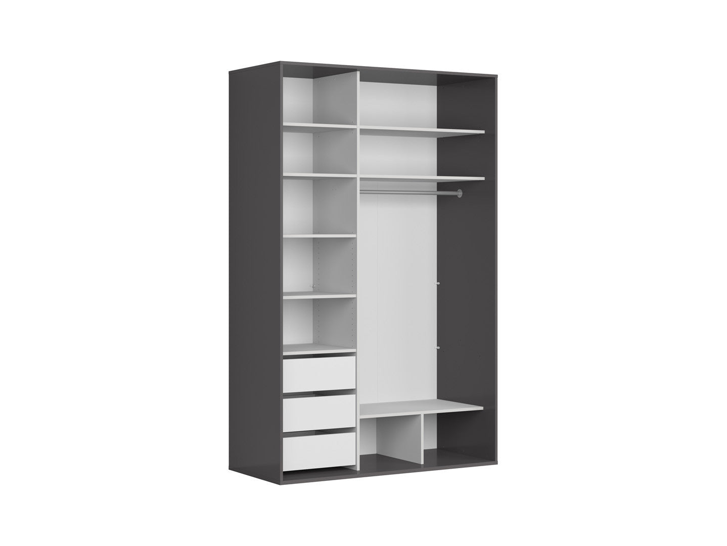 Sliding wardrobe Flex  150 cm with mirror graphite/Mauvella oak