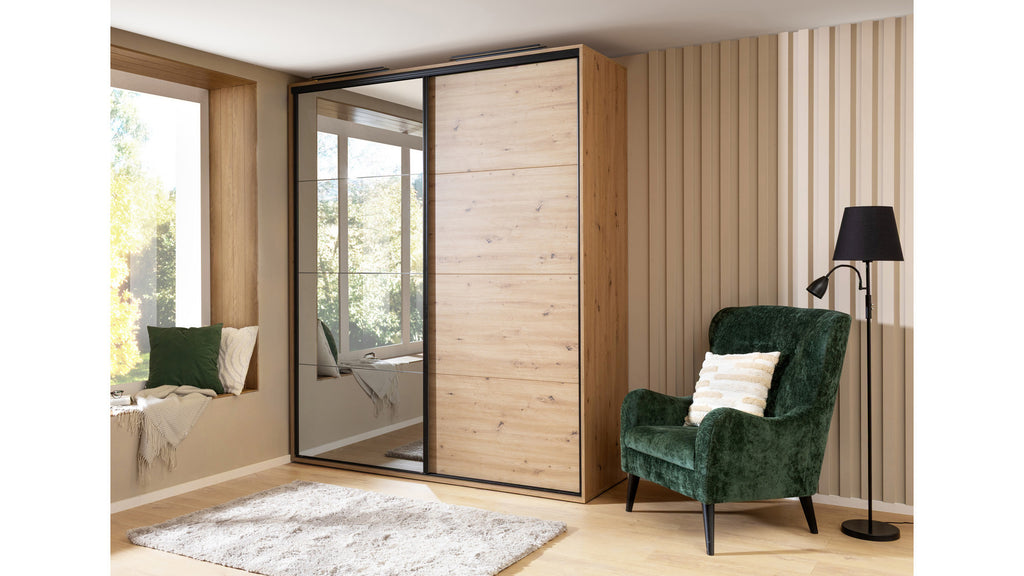 Sliding wardrobe Flex 200 cm with mirror Artisan oak
